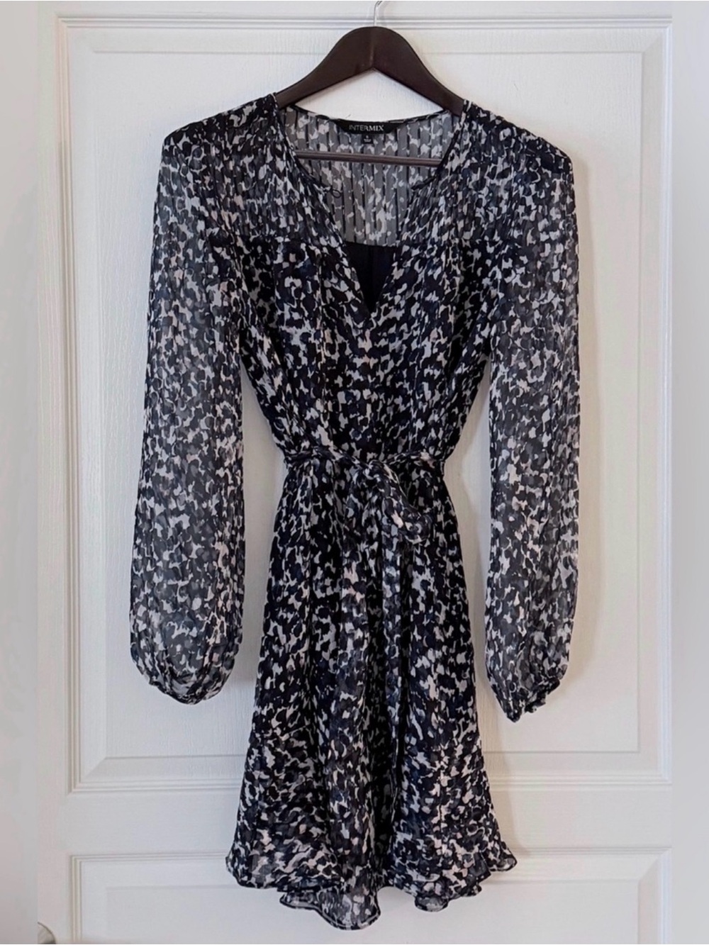 Intermix Black & White Silk Printed Dress